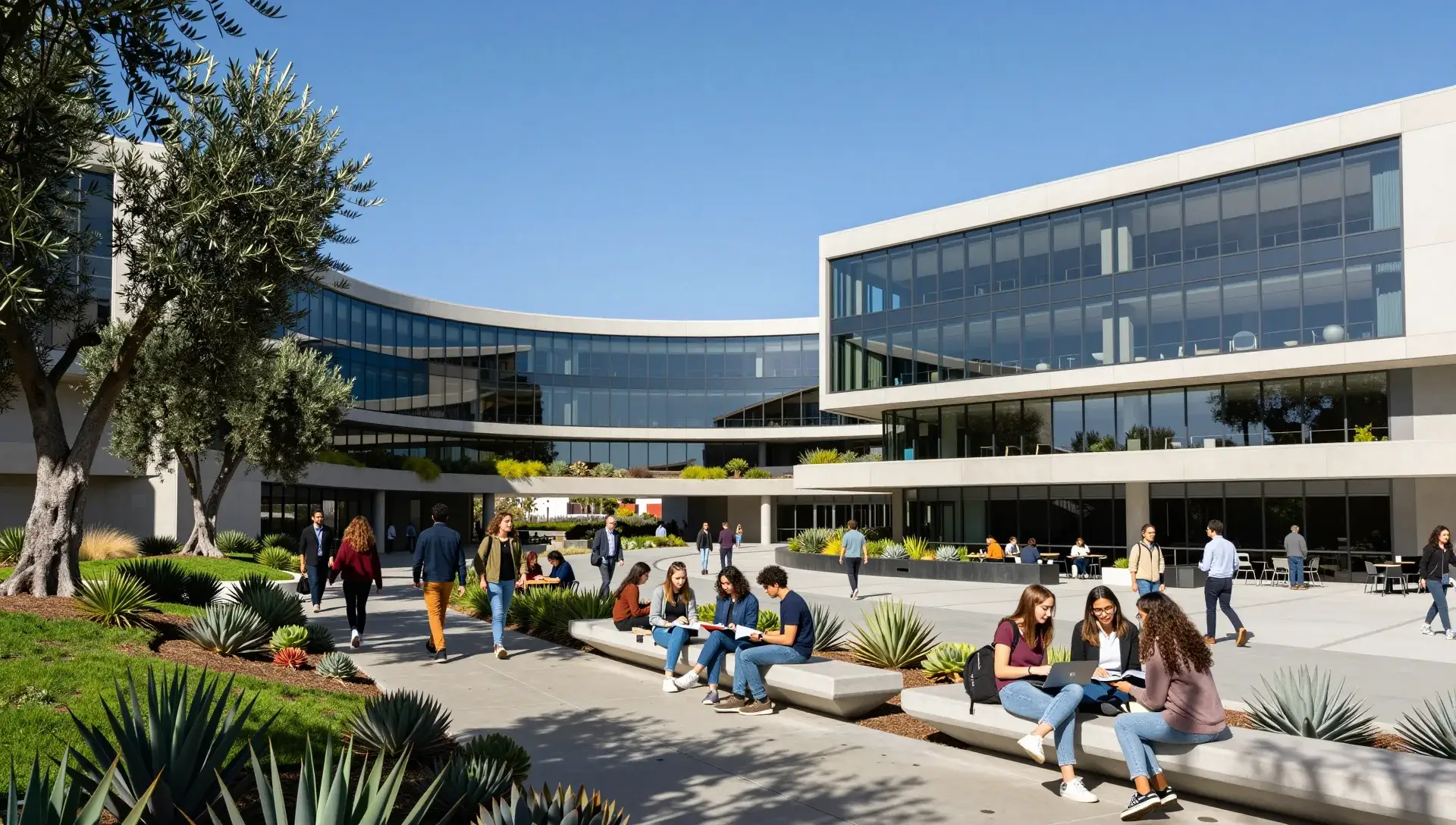 The modern campus of Silverdale University